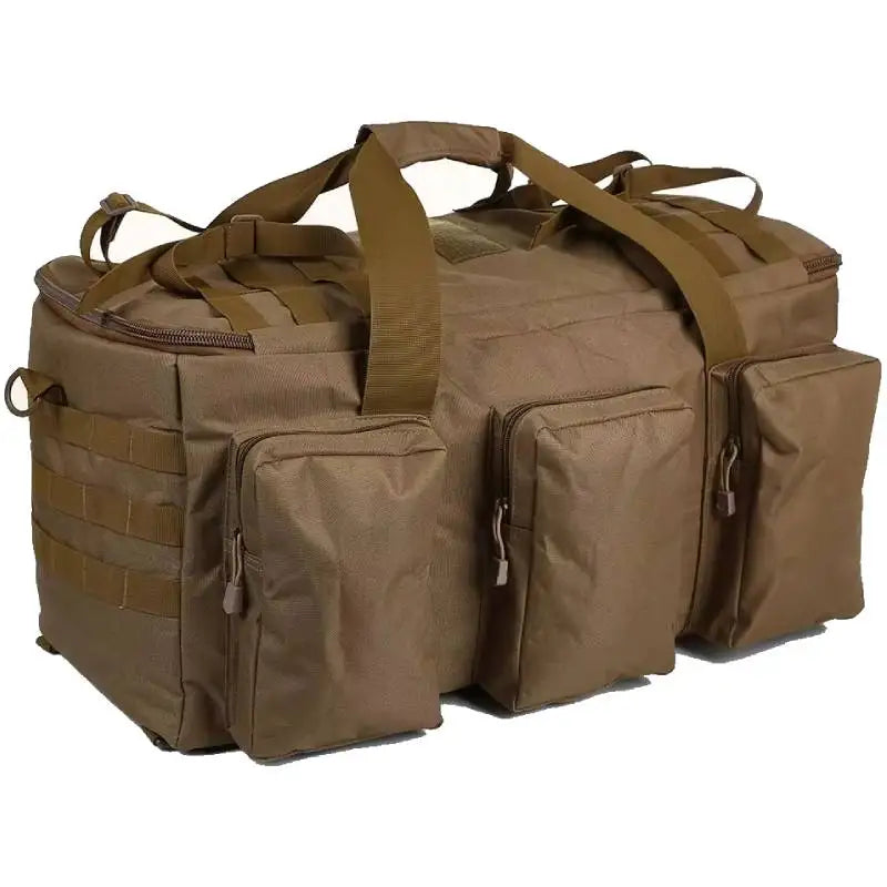 55L Gepäck Reisetasche – Große Taktische Reisetasche für Wandern & Camping | Outdoor Rucksack Schultertasche Gym Tasche Kaufschwan® Braun