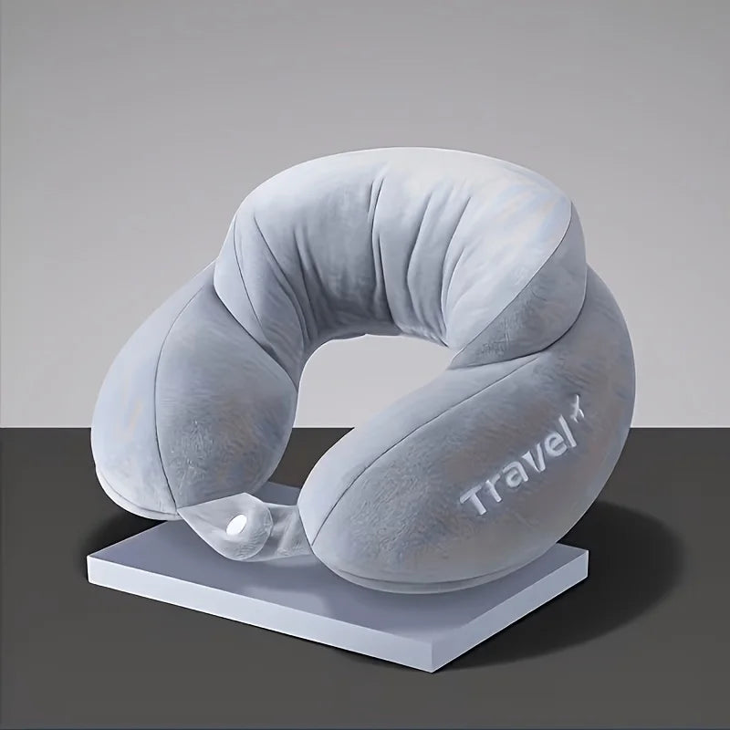 U Förmiges Memory Foam Nackenkissen – Weiches Reise und Massagekissen für Flugzeug und Entspannung Kaufschwan® Grau