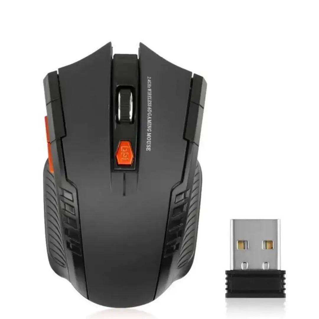 2.4G Kabellose Maus 1600DPI – 6-Tasten Optische Gaming Maus mit USB Empfänger | PC & Laptop Kabelloses Zubehör Kaufschwan® Schwarz