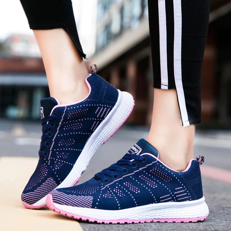 Damen Sneaker – Modische Flache Schuhe mit Plateau-Optik | Bequeme Alltagsschuhe in Übergrößen Kaufschwan®
