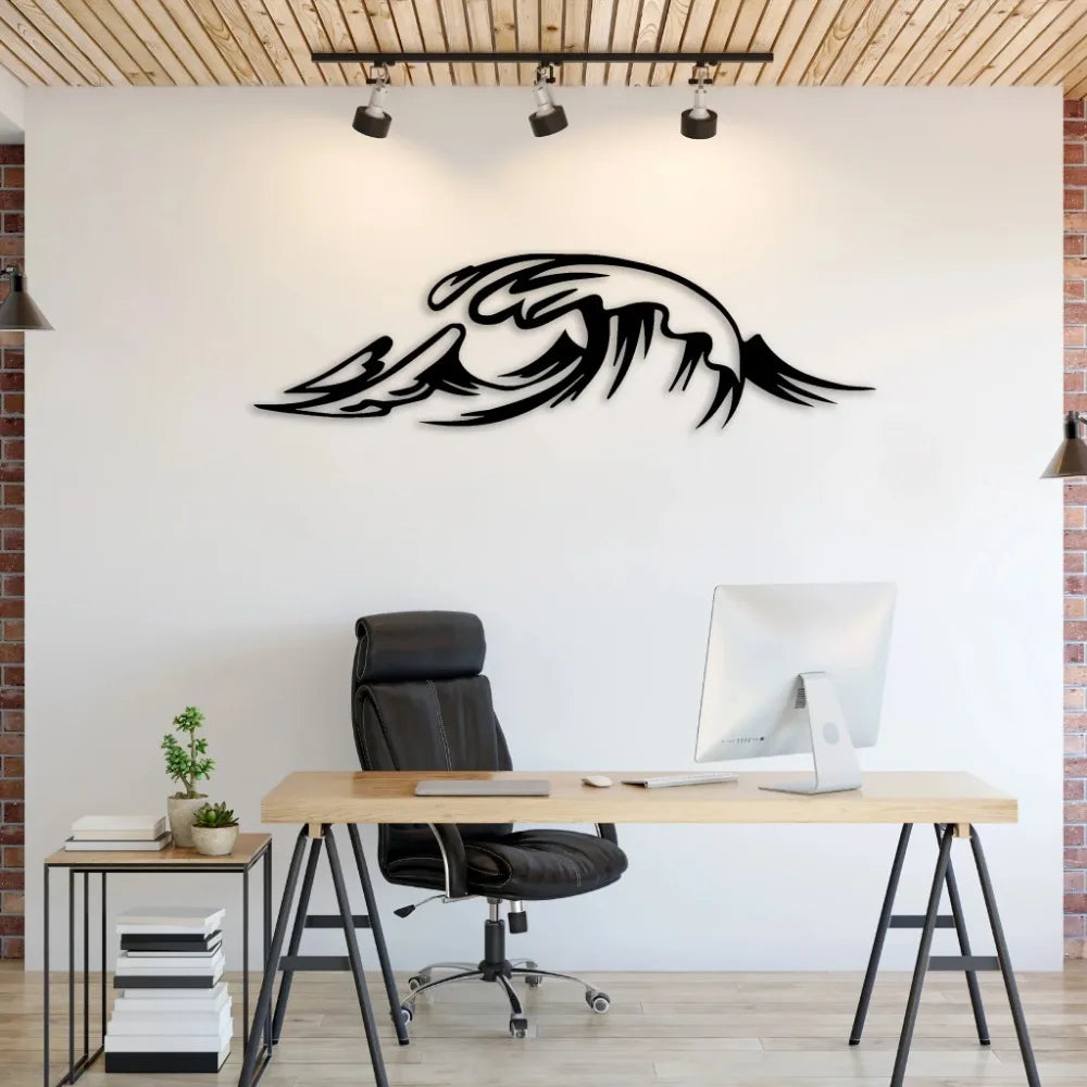 Meereswelle Metall Wandbild – Rostfreie Eisen Hängedekoration Kaufschwan®