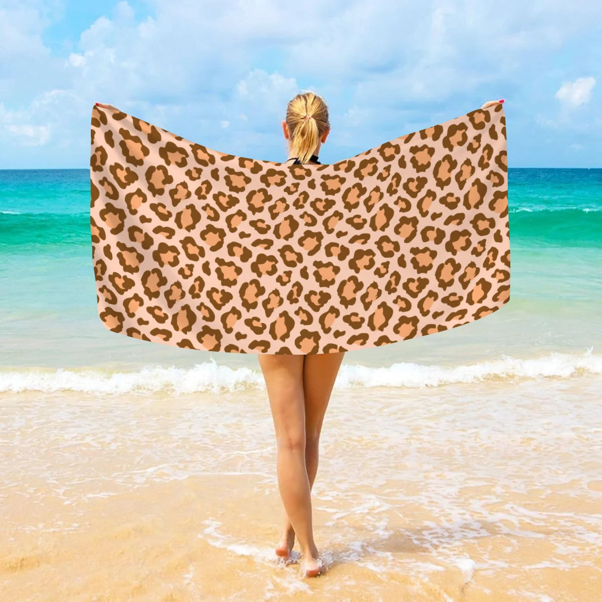 Modisches Strandtuch mit Leopardenmuster – Schnell Trocknend & Saugfähig | Multifunktionales Mikrofaser Handtuch für Sport, Schwimmen & Yoga Kaufschwan®