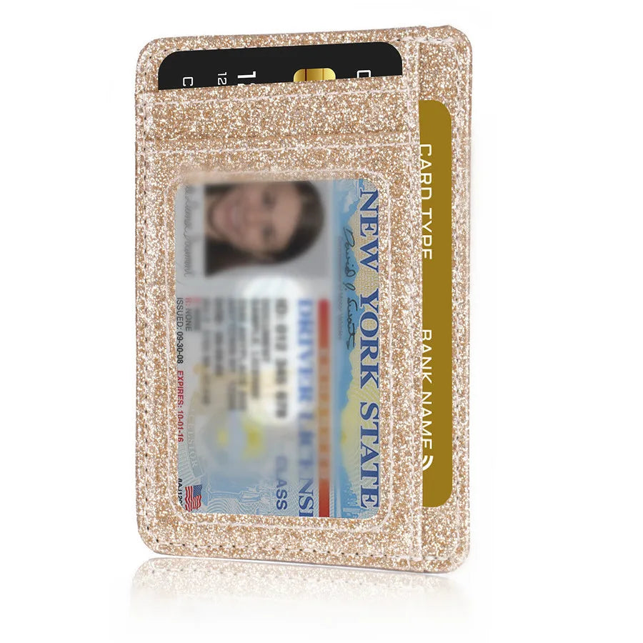 Glänzende Schlanke Minimalistische Geldbörse – RFID Schutz ID Kartenhalter Fronttaschen Kreditkartenetui für Frauen & Mädchen Kaufschwan®