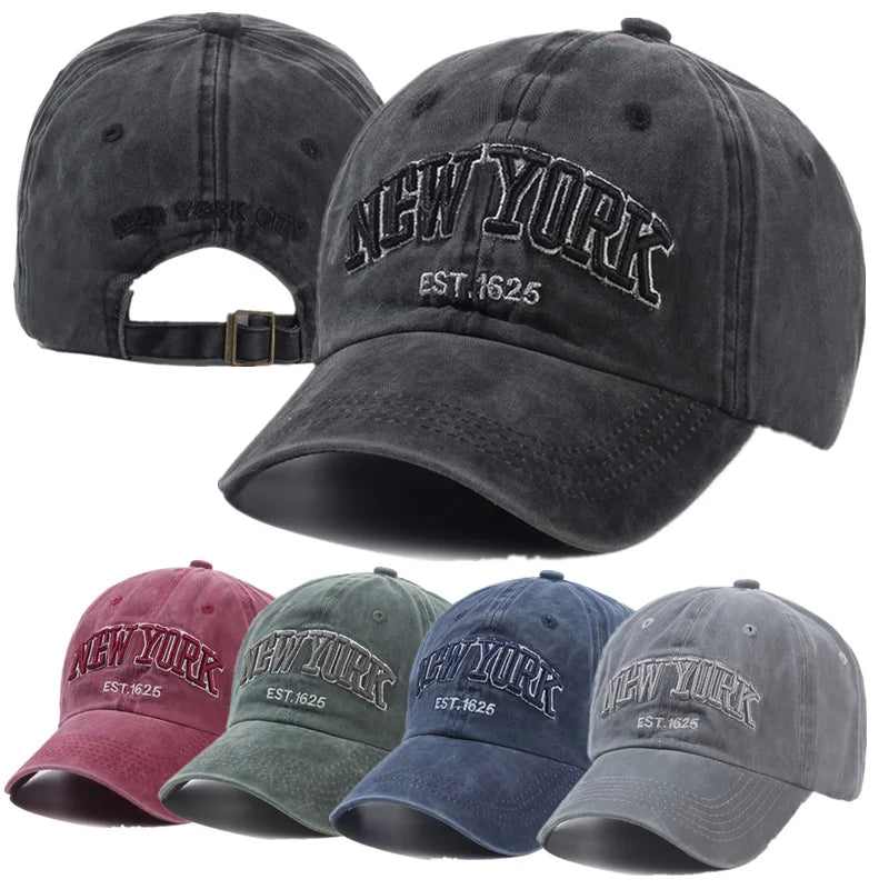 New York Washed Cotton Cap | Herren & Damen Snapback Baseballkappe | Sonnenschutz Baseballcap | Outdoor Baseballcap Kaufschwan®