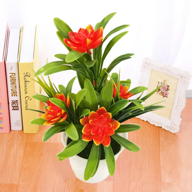 Künstliche Blumen im Blumentopf – Realistische Kunststoff-Bonsais für Zuhause, Büro & Hochzeit | Dekorative Kunstblumen & Geschenkidee Kaufschwan®
