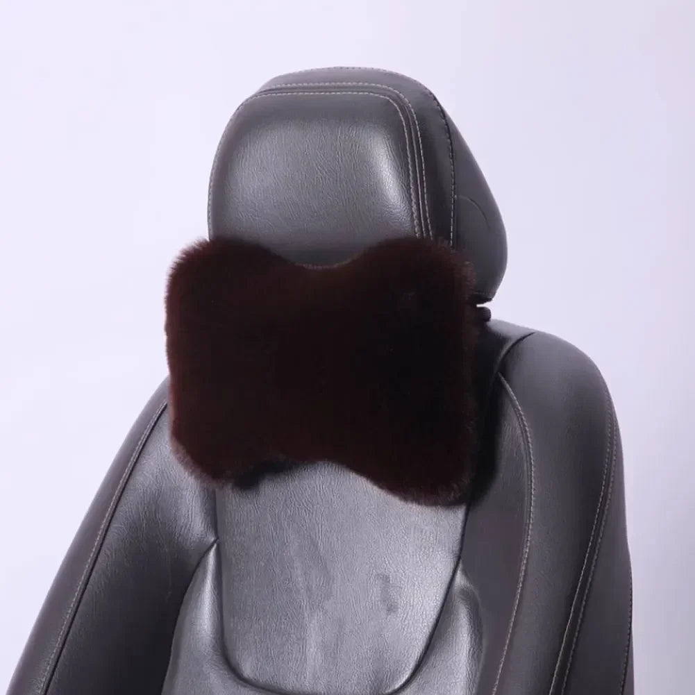 Winter Plüsch Nackenstützkissen fürs Auto – Universelles Kopfstützen- & Lendenkissen für Wärme & Komfort Kaufschwan®
