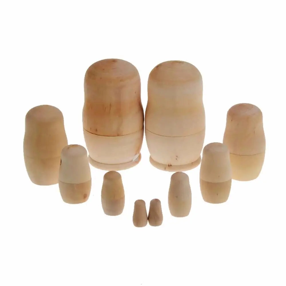Unbemalte Holz-Matrjoschka – DIY Russische Nestpuppen | Leere Holzrohlinge für Schreibtisch- & Wohn-Dekoration Kaufschwan®