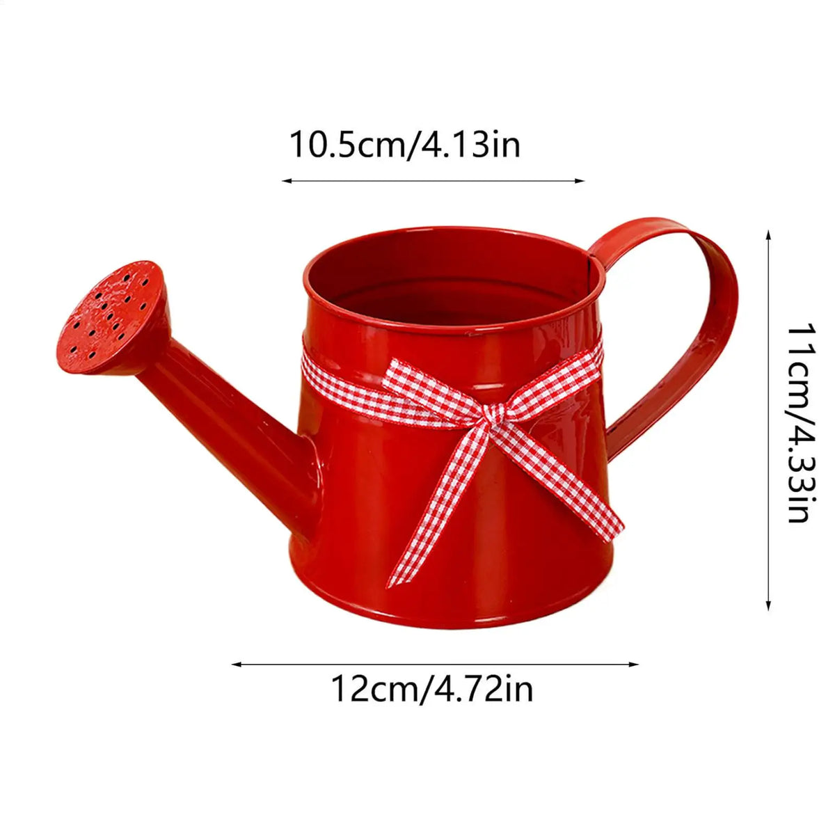 Mini Watering Can 1L Metal Pot with Sprinkler Head and Gingham Ribbon Modern Plant Watering Cans for Home Office Balcony Garden Kaufschwan®