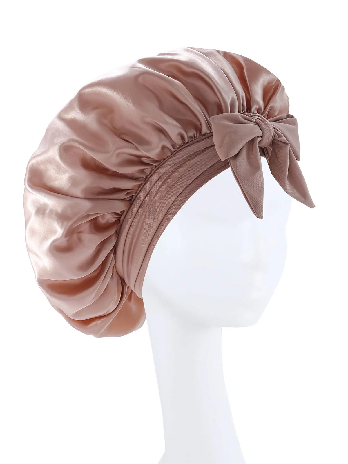 Seidig Weiche Satin-Schlafhaube für Damen – Verstellbare Haarhaube mit Bindeband für Lockiges Haar