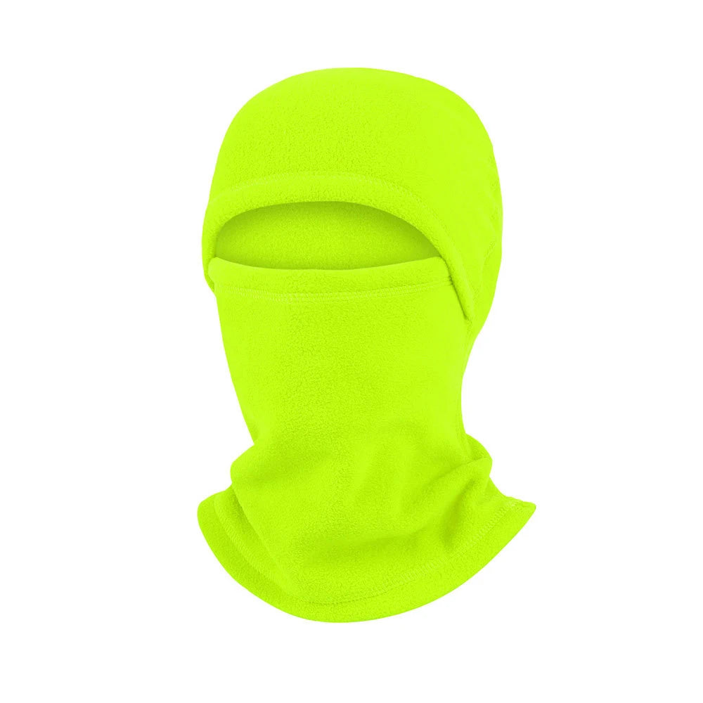 Vollgesichts-Balaclava – Winter Thermo-Fleece-Maske | Motorrad, Fahrrad & Sport Lauf Sturmhaube mit Halswärmer Kaufschwan® Neon Grün