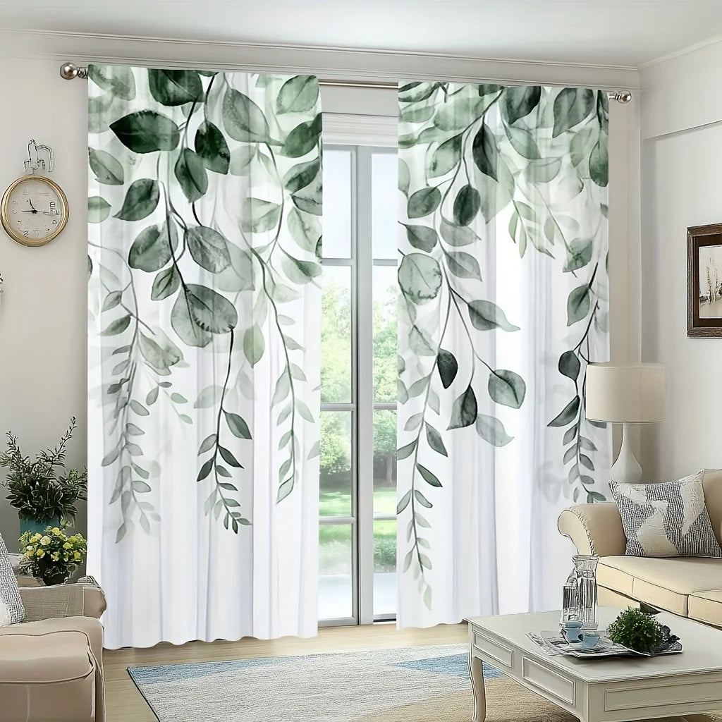 Floral Polyester Vorhang für Schlafzimmer Wohnzimmer Küche Badezimmer 2 Stück/Set Kaufschwan®