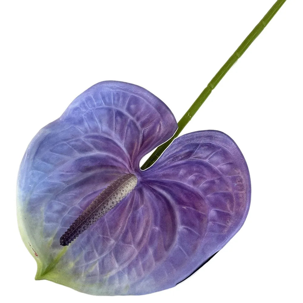 Mehrfarbige Künstliche Kleine Anthurie 60cm – Real-Touch Gummiblume für Zuhause, Fotorequisiten & Tropische Dekoration Kaufschwan® Lila