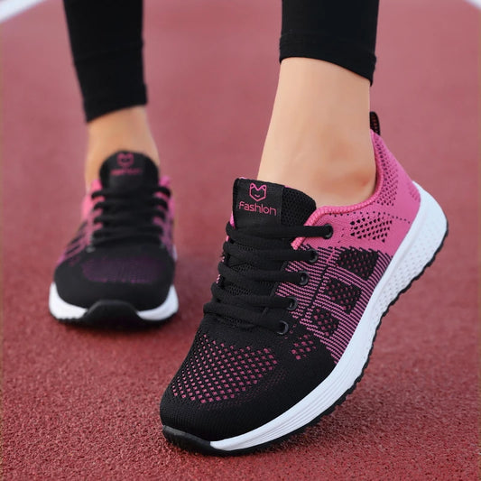 Damen Sportschuhe – Modische Plateau-Sneaker | Frühling & Winter Freizeitschuhe & Laufschuhe für Frauen Kaufschwan® Schwarz Pink 36