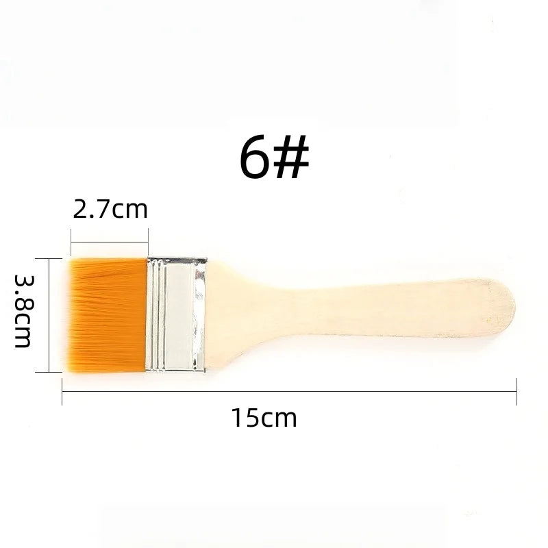 Nylon Pinsel Set – Holzgriff Flachpinsel für Öl- und Acrylmalerei Kaufschwan® Pinsel 6 10 Stück