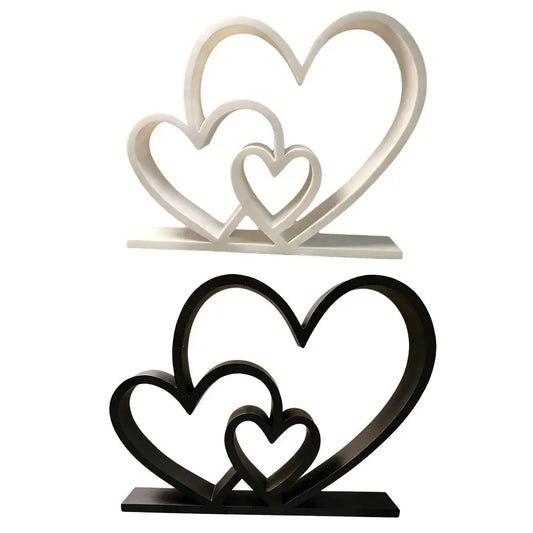 Herz Skulptur Valentinstag Geschenk – Schwarz Weiß Moderne Minimalistische Liebesdekoration für Regal und Tisch Kaufschwan®