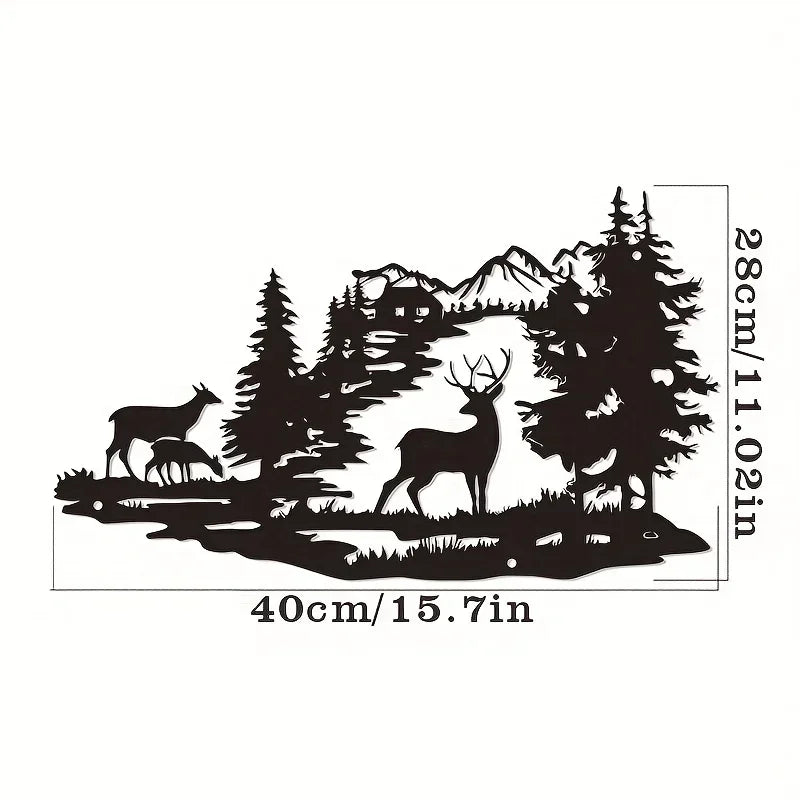 Metall Hirsch Wald Wandbild – Schmiedeeisen Moderne Minimalistische Dekoration Kaufschwan®