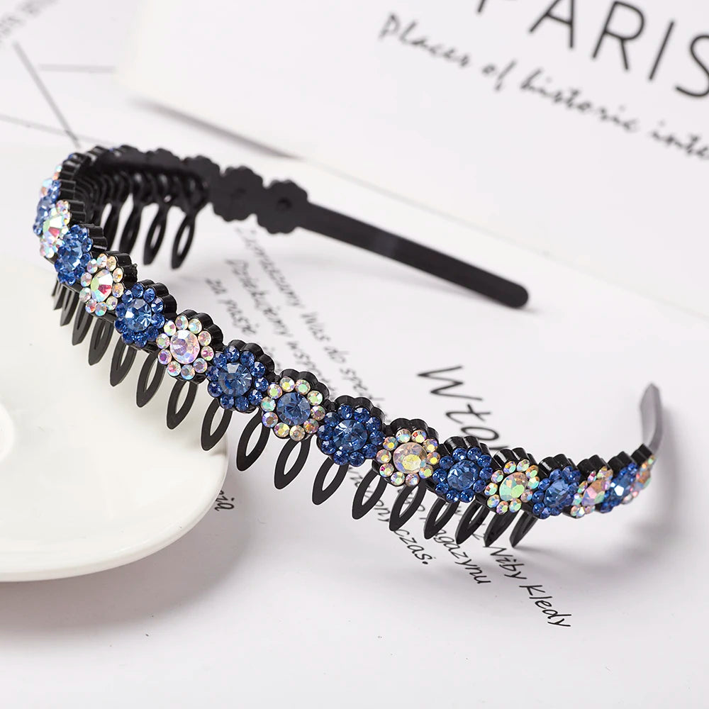Eleganter Haarreif mit Perlen & Strass – Elastisches, rutschfestes Stirnband mit Blumen für Damen & Mädchen