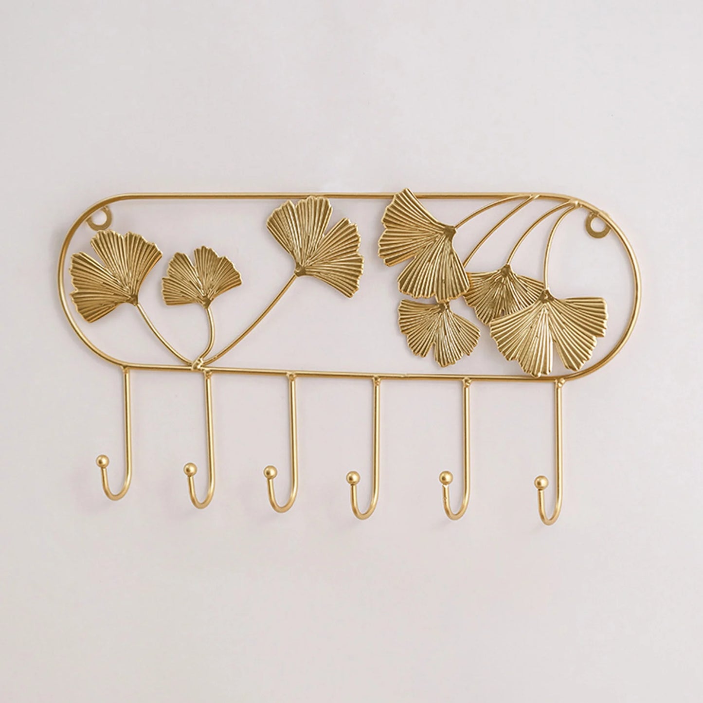 Wandhaken mit Ginkgo-Blatt Design – 3D Schmiedeeisen Wanddeko | Dekorativer Metallhaken für Schlüssel, Jacken, Handtücher & Flurdekoration Kaufschwan® Design 1