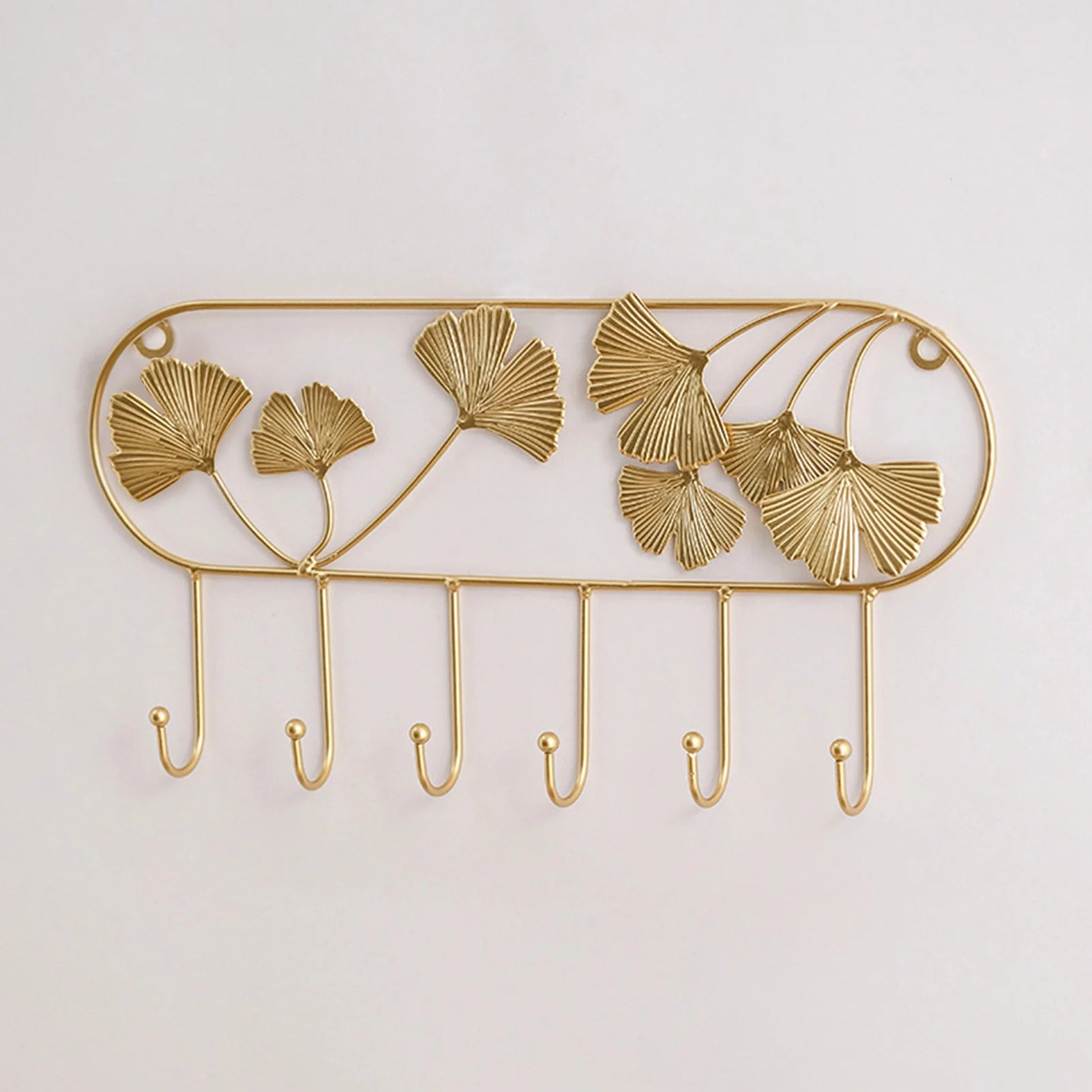 Wandhaken mit Ginkgo-Blatt Design – 3D Schmiedeeisen Wanddeko | Dekorativer Metallhaken für Schlüssel, Jacken, Handtücher & Flurdekoration Kaufschwan® Design 1