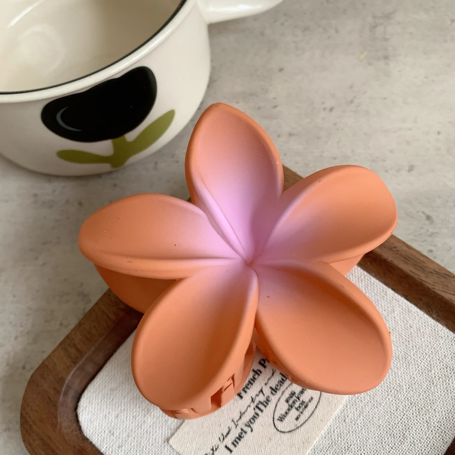 Bunte Blumen-Haarklammer – Sommer Strand Haarklammer Kaufschwan® Orange