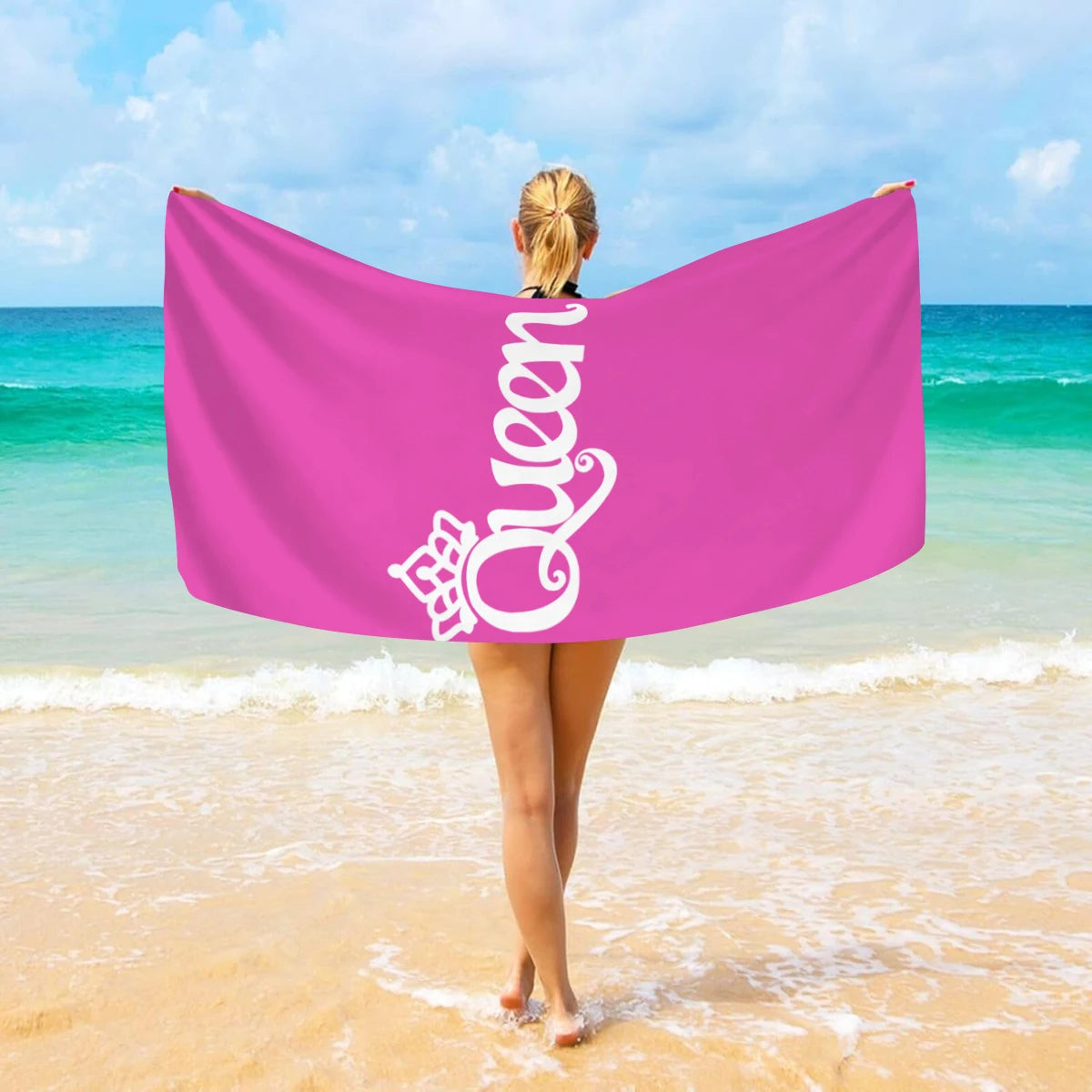King & Queen Strandtücher – Schnell Trocknende Ultrafeine Mikrofaser Handtücher | Saugfähige Stranddecken für Schwimmen & Reisen Kaufschwan®