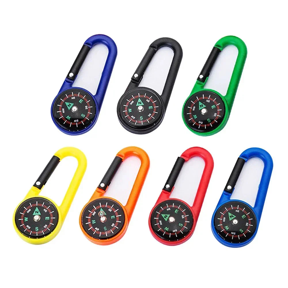 Outdoor Kompass Karabiner Schlüsselanhänger – Mini Camping Buckle für Bergsteigen, Wandern, Rucksäcke & Survival | Kinder Geschenkclip mit Kompass Kaufschwan®