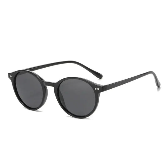 Runde Polarisierte Retro-Sonnenbrille – Klassische Sonnenbrille mit Leopardenmuster, Schwarzen Gläsern und UV400-Schutz für Damen und Herren Kaufschwan® Design 1