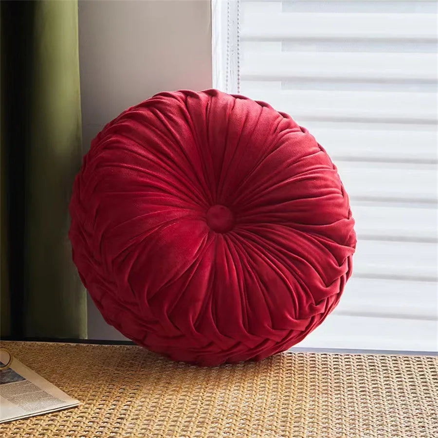 Kürbis Rundes Kissen | Gefaltetes Rad-Kissen | Rücken- & Taillenstütze | Futon Sitzkissen | Gemütliche Stuhl-Dekoration Kaufschwan®