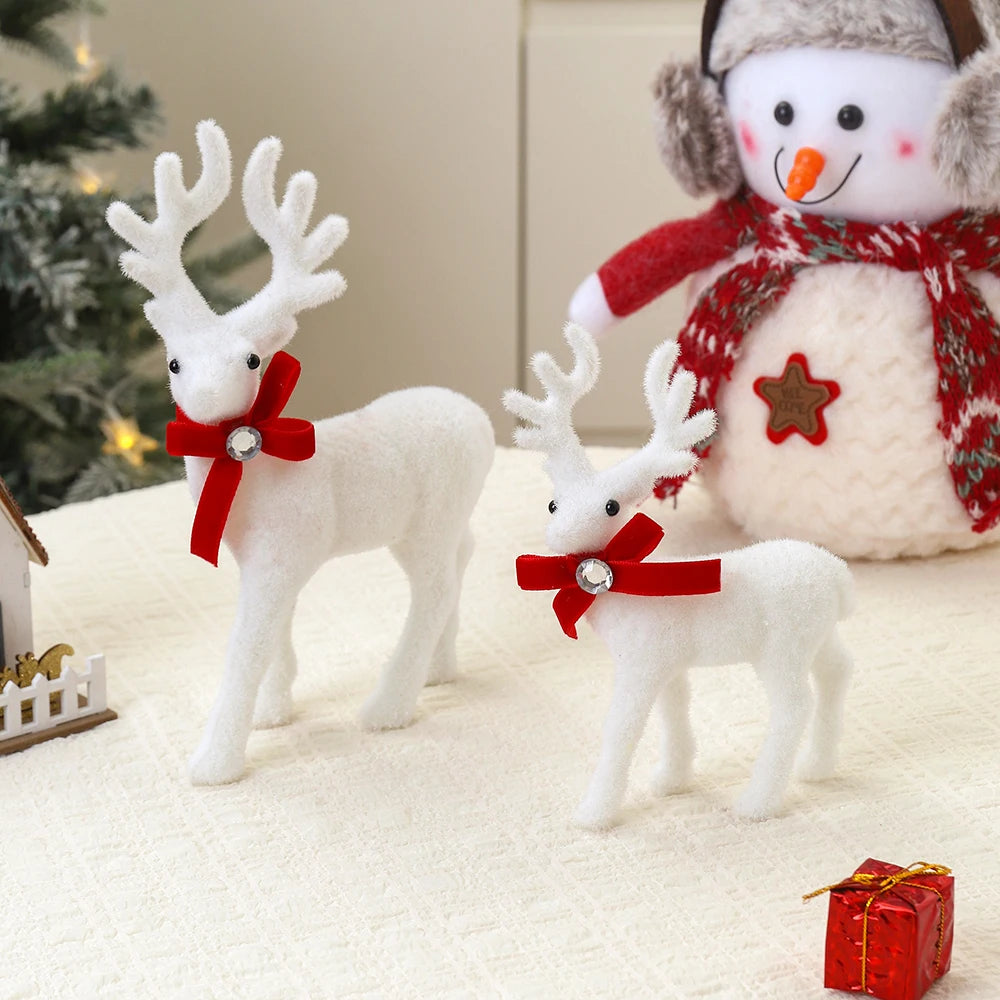 Weihnachtsdeko Elch Figur 16/21/26 cm – Deko Rentier aus Kunstharz für Tisch, Fensterbank & Weihnachtsbaum | Winter & Weihnachtsdeko Set Kaufschwan®