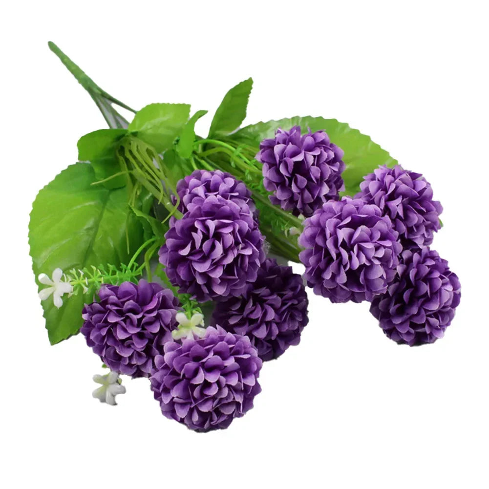 Mehrfarbige Künstliche Seidenhortensien – Kleiner Blumenstrauß für Hochzeit, Weihnachten, Party & DIY Wohnungsdekoration Kaufschwan® Dunkelviolett