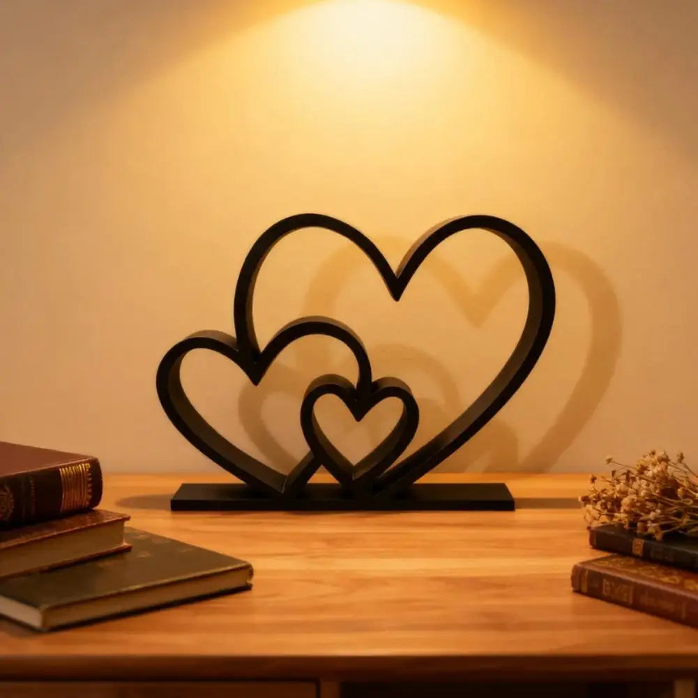 Herz Skulptur Valentinstag Geschenk – Schwarz Weiß Moderne Minimalistische Liebesdekoration für Regal und Tisch Kaufschwan®