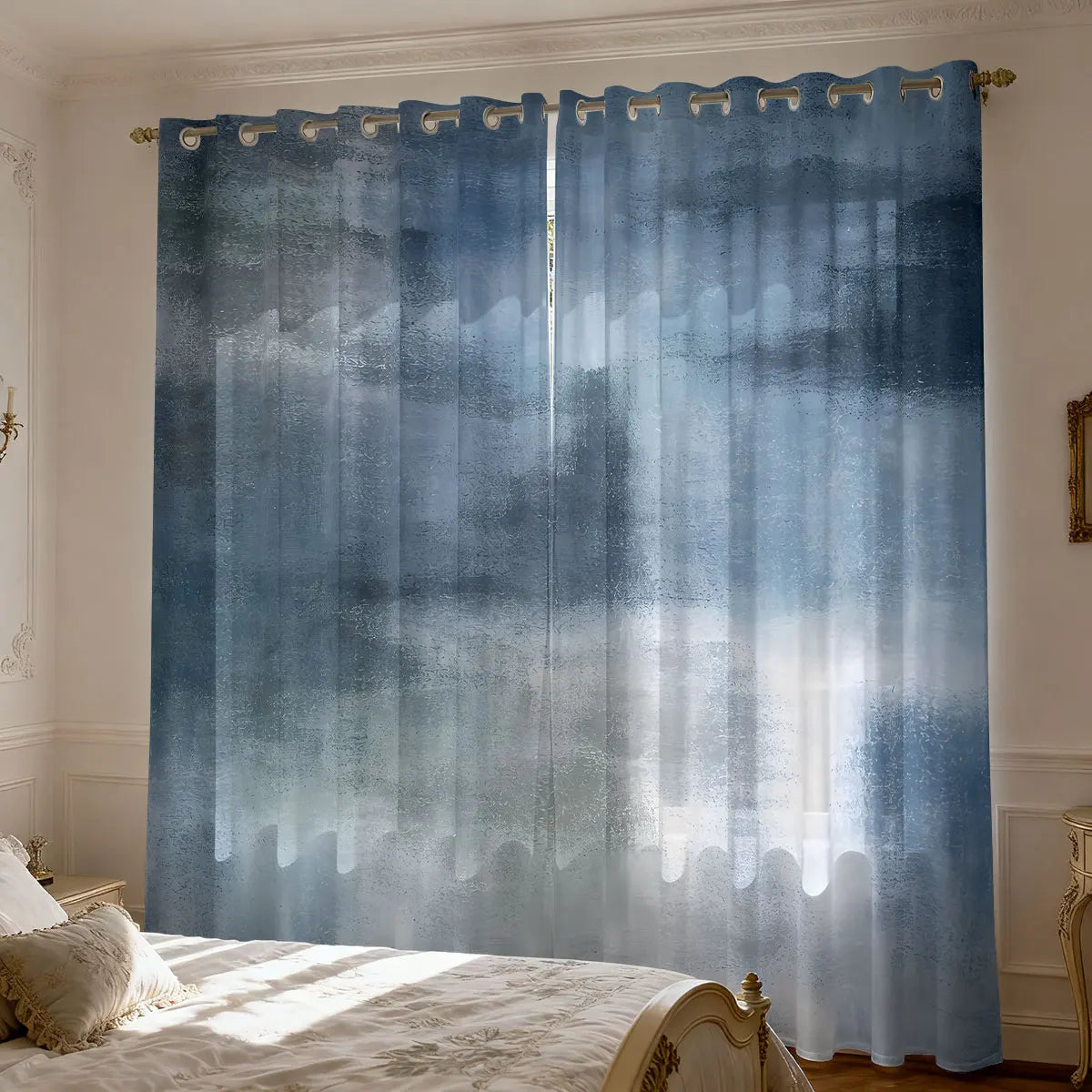 Graffiti Farbblock Print Vorhang 90g Isoliert Modernes Design für Wohnzimmer Schlafzimmer 2 Stück/Set Kaufschwan®