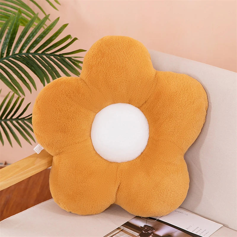 Gefülltes Fünf-Blütenblatt Kissen | Süßes Sonnenblumen Plüschkissen | Dekoration fürs Mädchenzimmer & Fensterbank | Rosa Sitzkissen Kaufschwan®