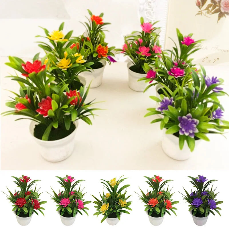 Künstliche Blumen im Blumentopf – Realistische Kunststoff-Bonsais für Zuhause, Büro & Hochzeit | Dekorative Kunstblumen & Geschenkidee Kaufschwan®