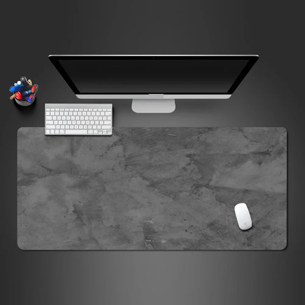 Graues Mauspad Serie – Groß/Klein Überlocktes XXL Schreibtischmatte für Tastatur und Gaming Kaufschwan®
