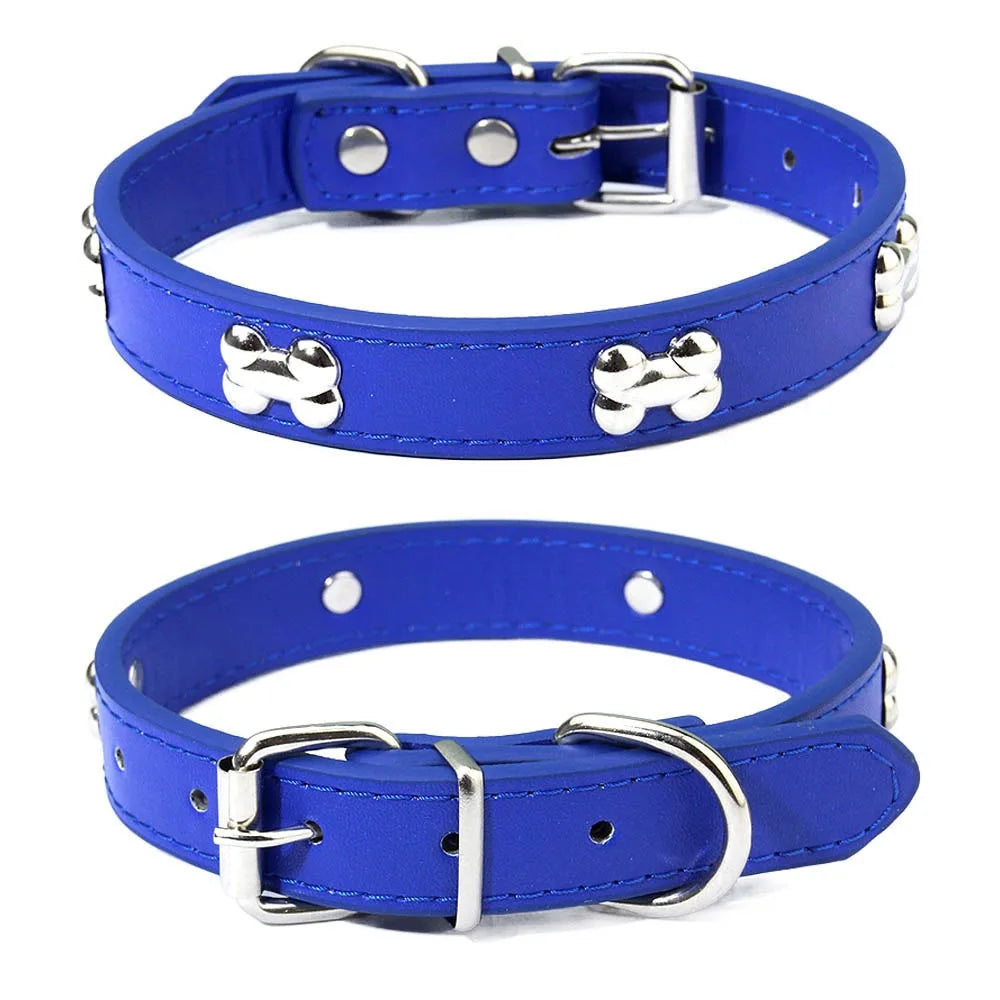 Knochen Leder Hundehalsband Strapazierfähig Verstellbar für Kleine Große Hunde Katzen Welpen Kaufschwan®