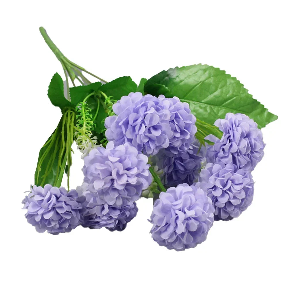 Mehrfarbige Künstliche Seidenhortensien – Kleiner Blumenstrauß für Hochzeit, Weihnachten, Party & DIY Wohnungsdekoration Kaufschwan® Hellviolett