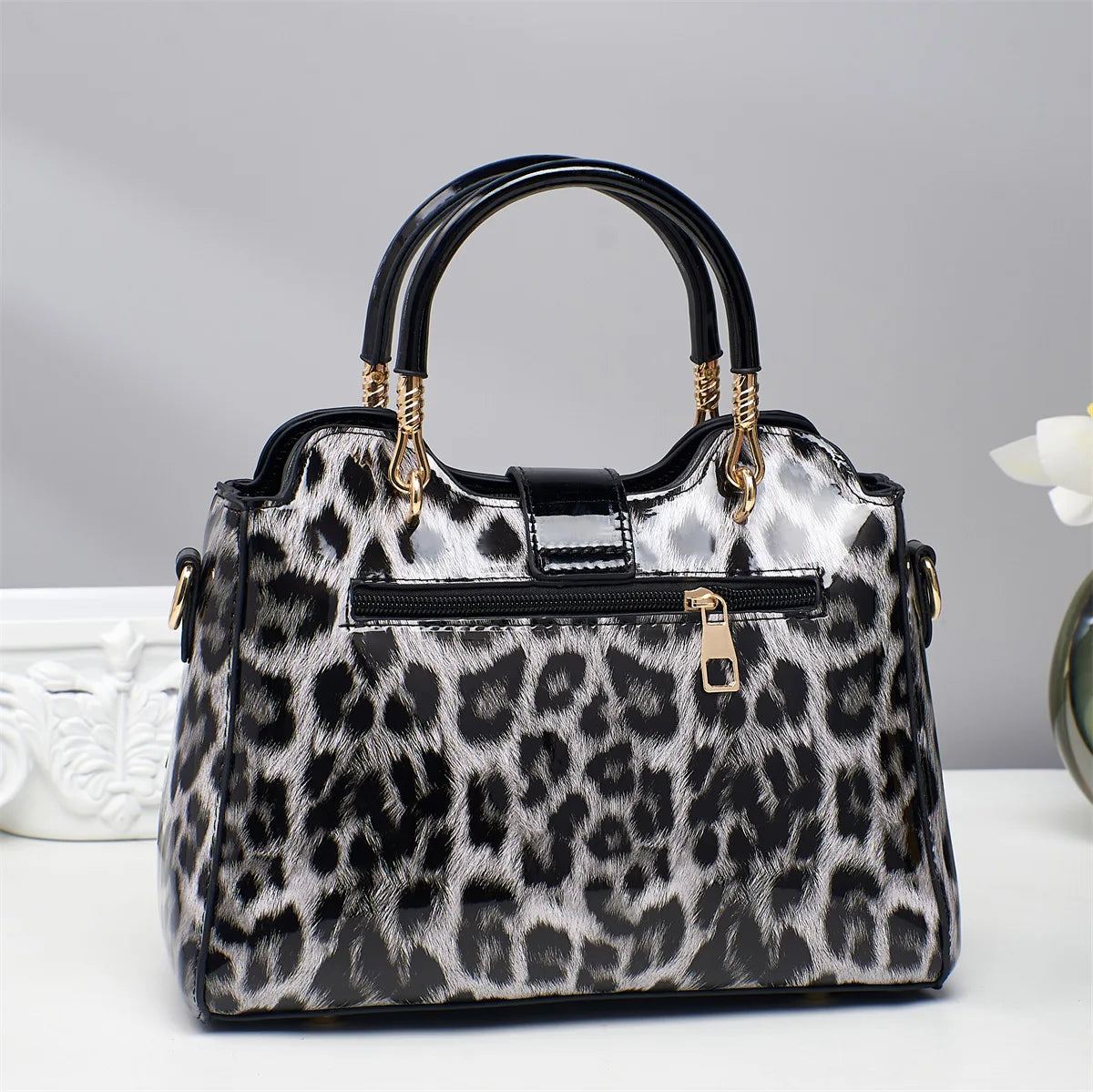 Trendige Damenhandtasche mit Leopardenmuster – Große PU Schulter- & Satchel Tasche | Alltagstasche für Frauen Kaufschwan®