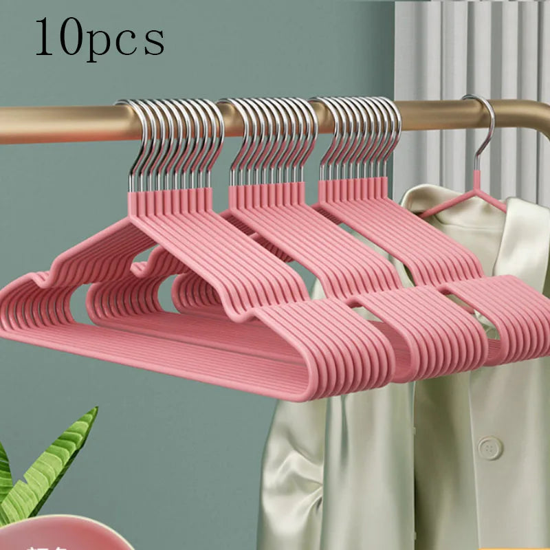 Kunststoff Kleiderbügel für Erwachsene – Rutschfeste Tragbare Kleiderhalter für Mehr Platz Im Kleiderschrank Kaufschwan® Rosa 10 Stück