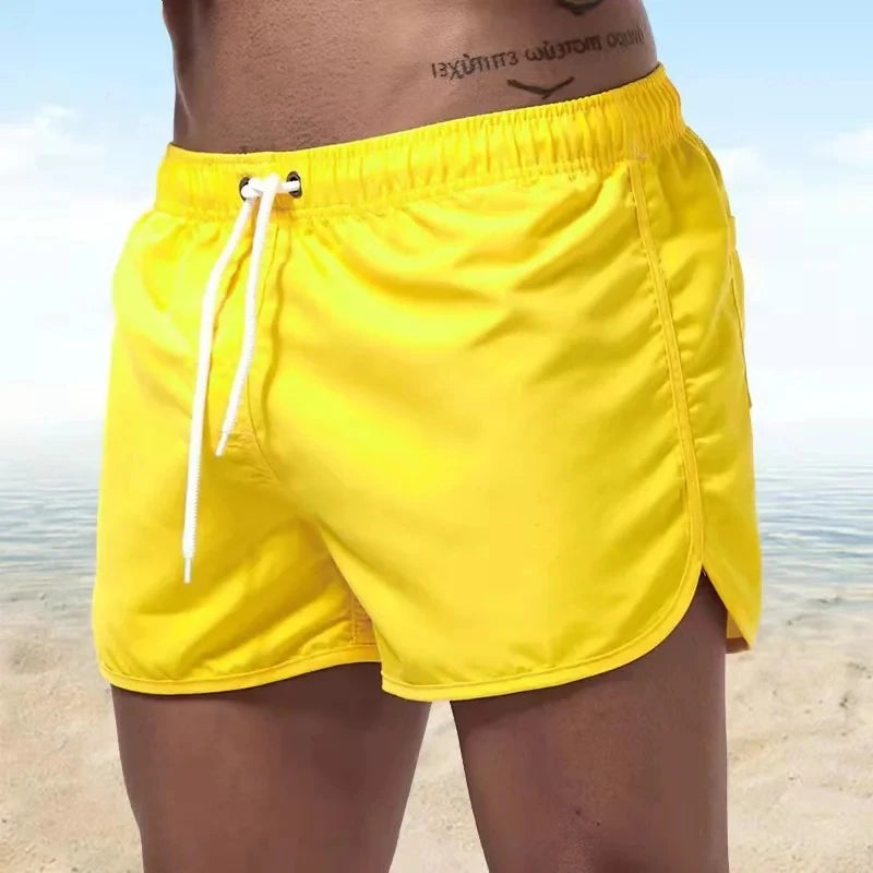 Herren Badeshorts mit Niedriger Taille – Surf Shorts & Boardshorts | Modische und Bequeme Badehose für Sommer & Strand Kaufschwan® M Gelb