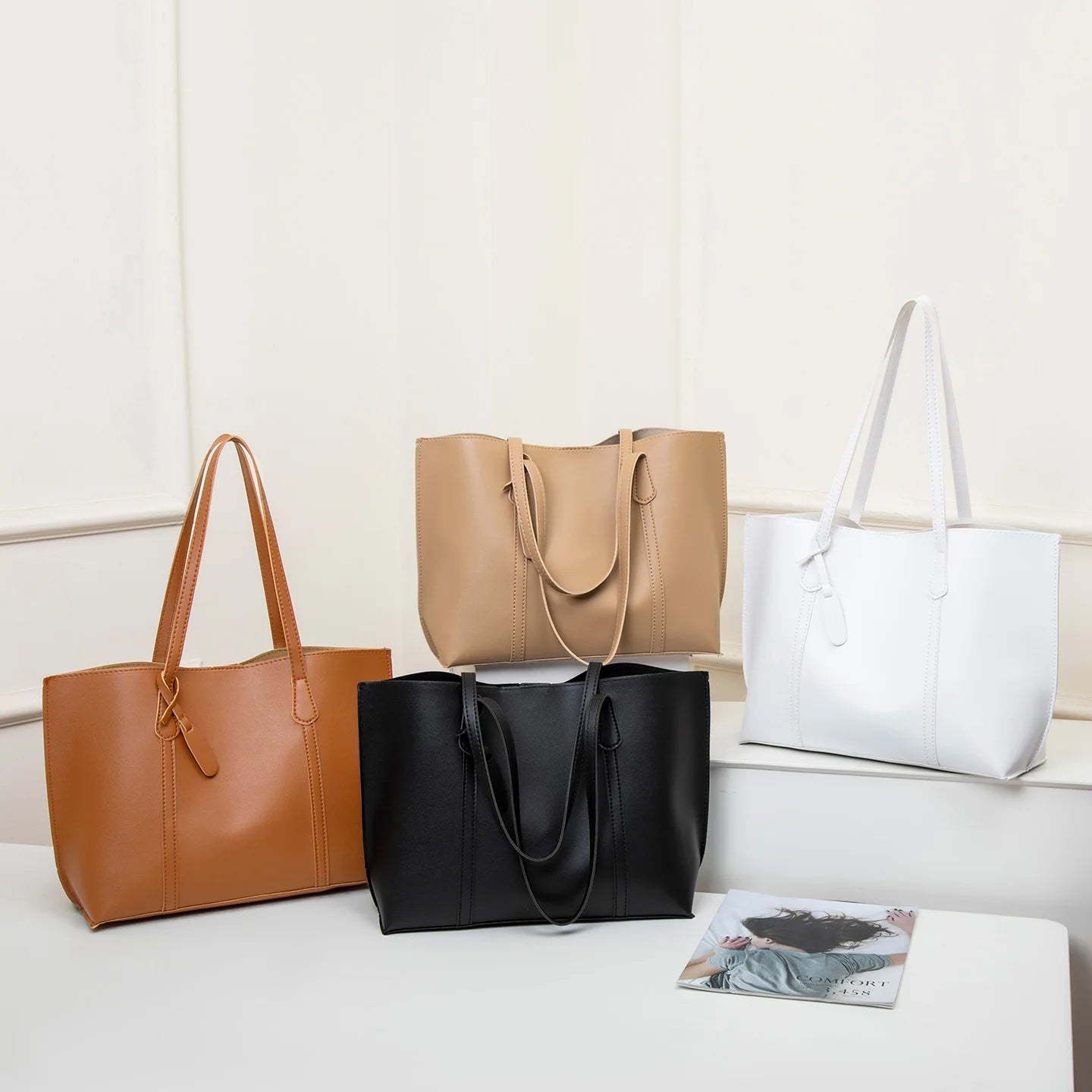 Exquisite Vielseitige Damen Tote Tasche – Schlichte Einfarbige Schulter- & Handtasche mit Großem Fassungsvermögen Kaufschwan®