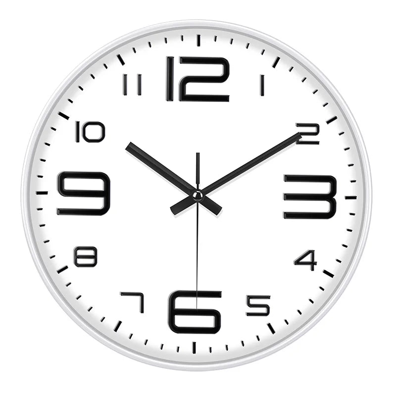 12 Zoll Moderne Quarz Wanduhr – Leise Große Zahlen Uhr Kaufschwan® Weiß 12 Zoll
