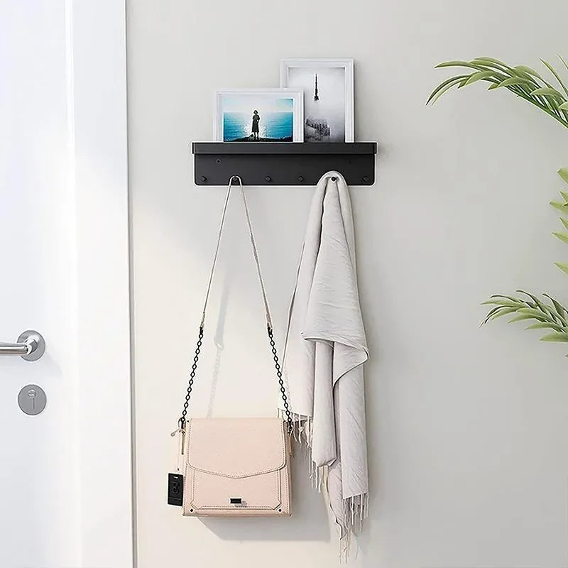 Wand Schlüsselhalter & Postablage – Wandregal mit 6 Haken | Multifunktionaler Organizer für Küche, Bad & Eingangsbereich Kaufschwan®