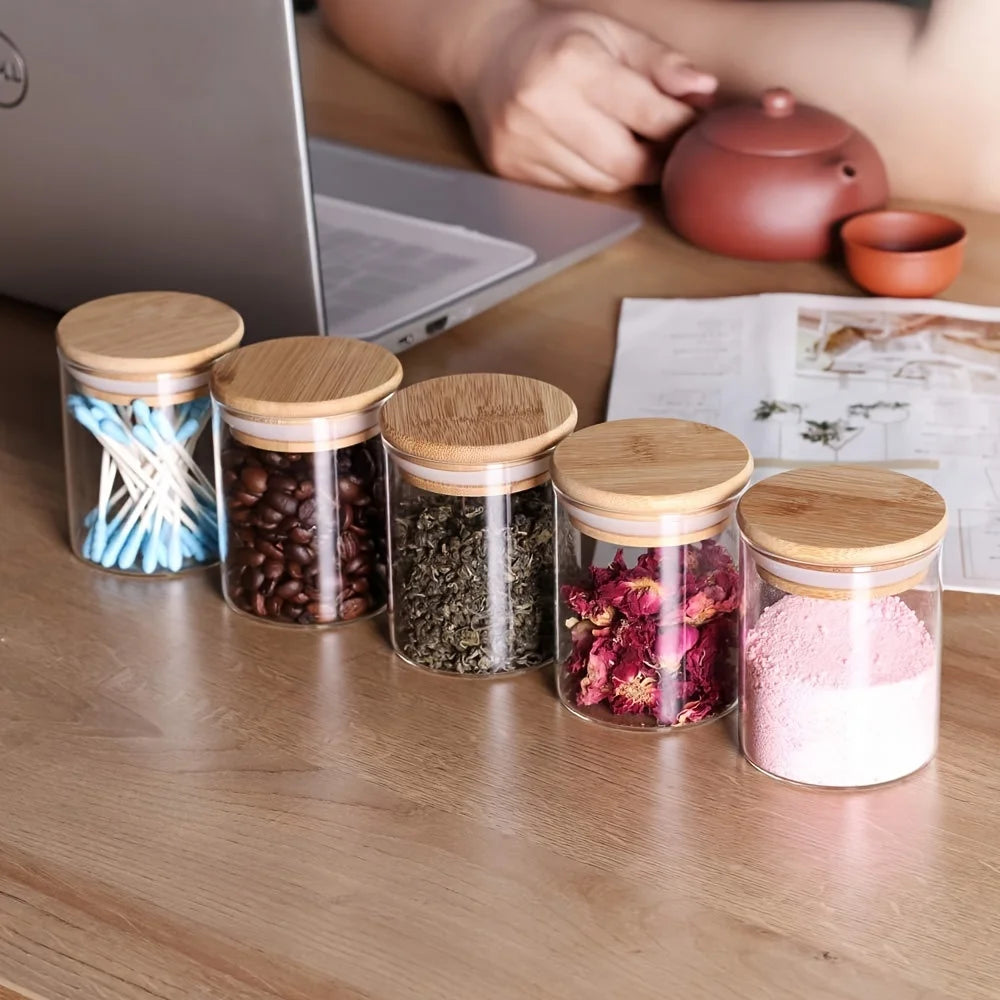 12-teiliges Glas Vorratsdosen Set – Gewürzgläser mit Luftdichtem Deckel | Mini Gläser für Küche, Zucker, Kekse & Reis Kaufschwan®