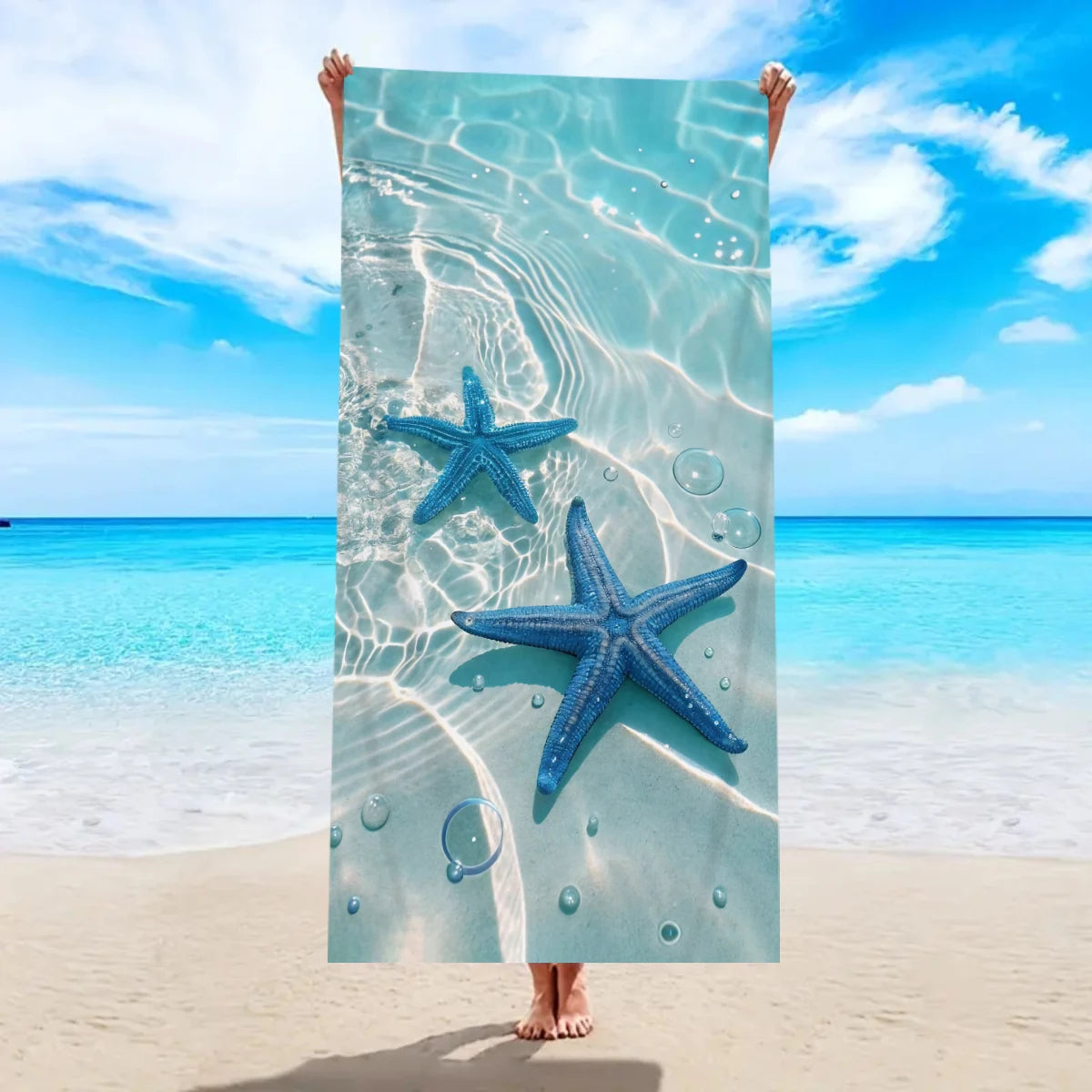 Strandtuch mit Ozean-Motiv – Schnell Trocknendes Mikrofaser Handtuch | Multifunktionales Handtuch für Sport, Schwimmen & Fitness Kaufschwan® Design 7 150x75cm