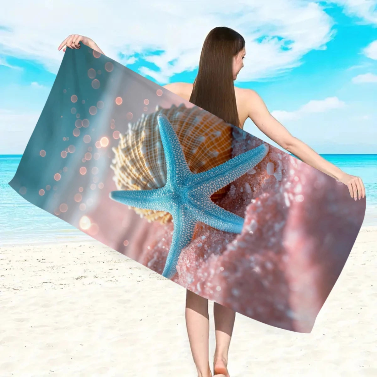 Strandtuch mit Ozean-Motiv – Schnell Trocknendes Mikrofaser Handtuch | Multifunktionales Handtuch für Sport, Schwimmen & Fitness Kaufschwan®