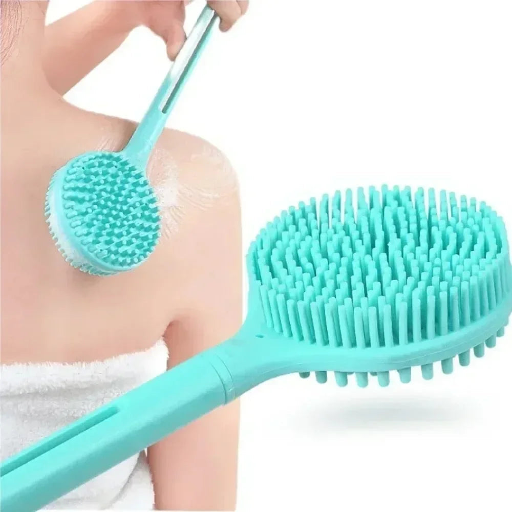 Silikon Badebürste mit Langem Griff – Doppelseitige Peeling & Massage Duschbürste Kaufschwan®