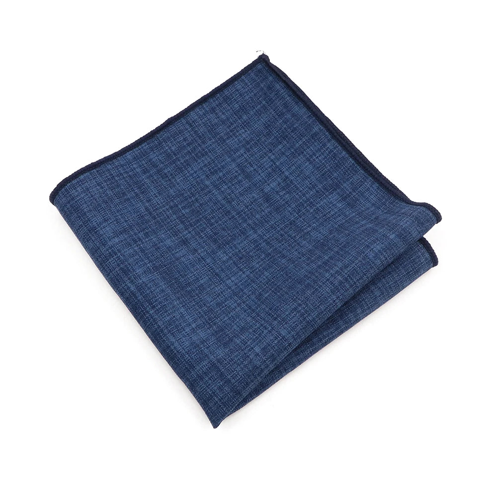 Einfarbiges Baumwoll Taschentuch – Weiches Herren Einstecktuch in Bonbonfarben für Anzug & Alltag Kaufschwan® Blau