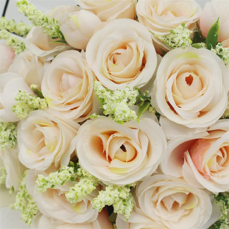 Brautstrauß Weiße Rosen – Handgefertigter Seidenblumen Hochzeitsstrauß Kaufschwan®