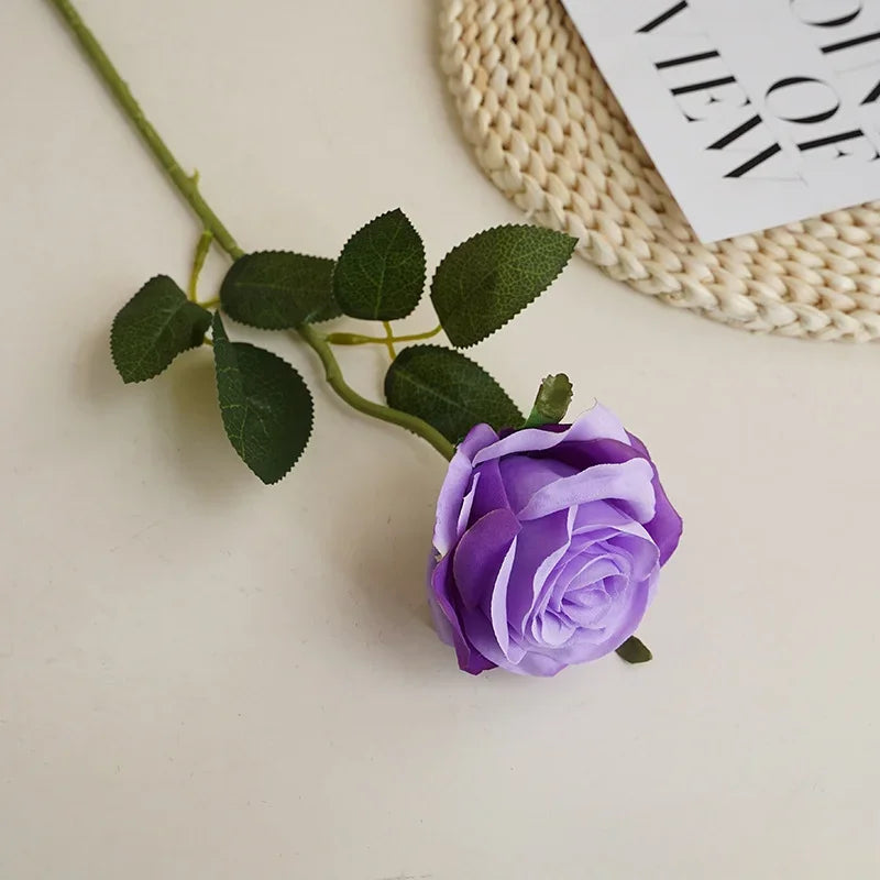 8CM Künstliche Rosen – Plastik Juana Blumenstrauß für Valentinstag, Hochzeit, Wohnzimmer & Esstisch Dekoration